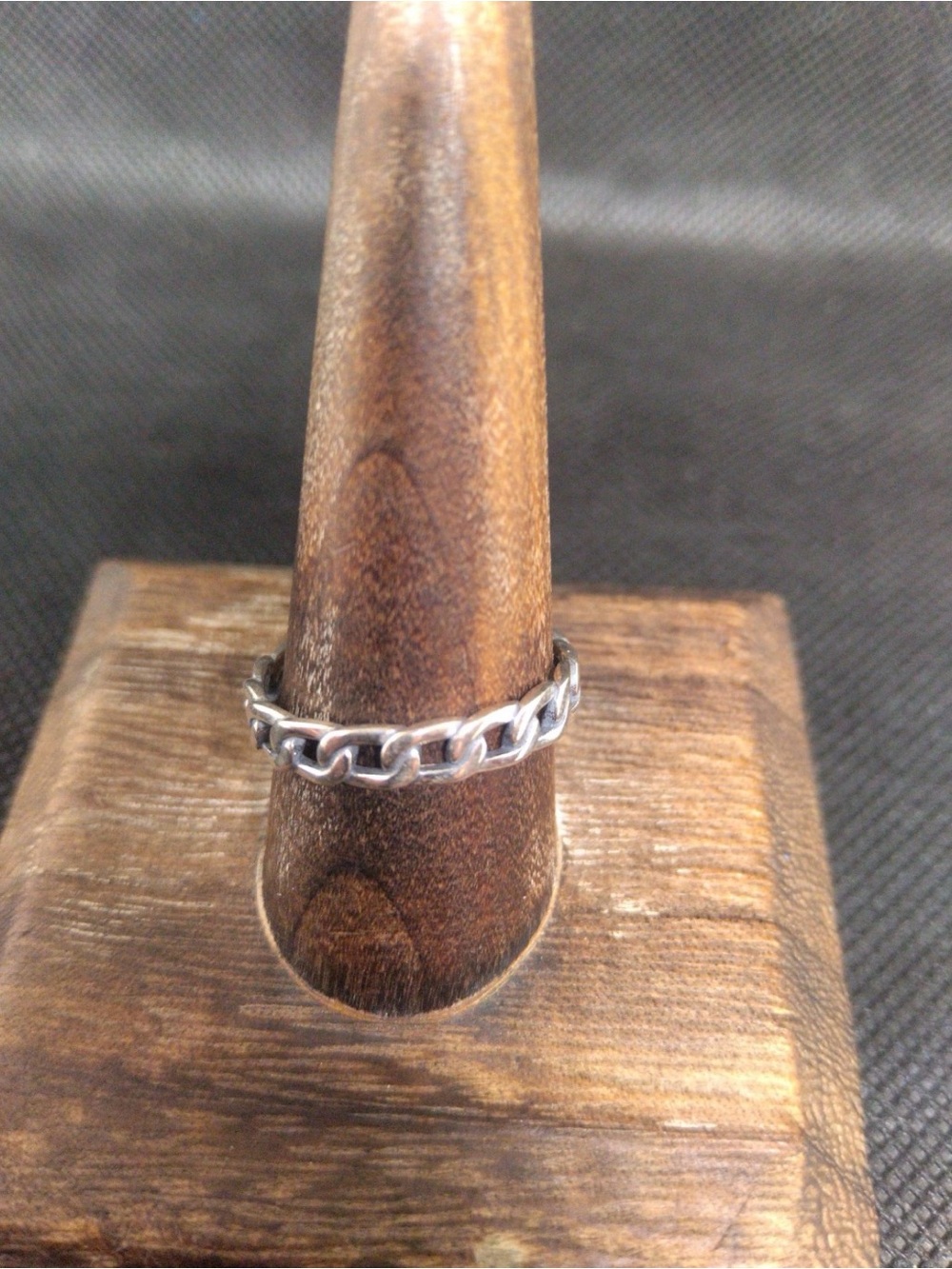 Sterling silver chain band ring size 10